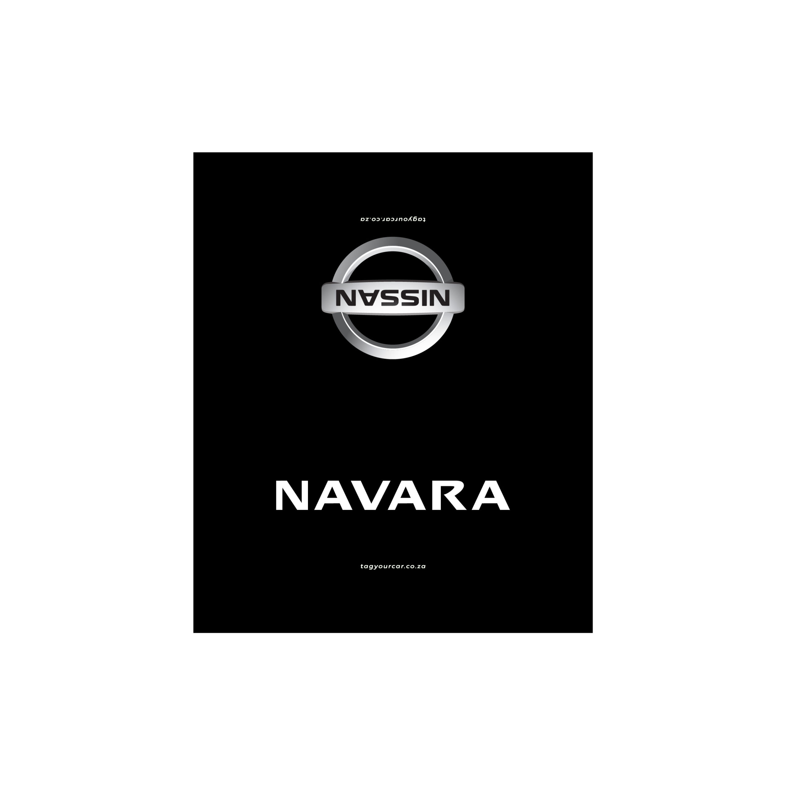 Tag Your Car - Nissan Navara - Black - Flat Tags - car tag