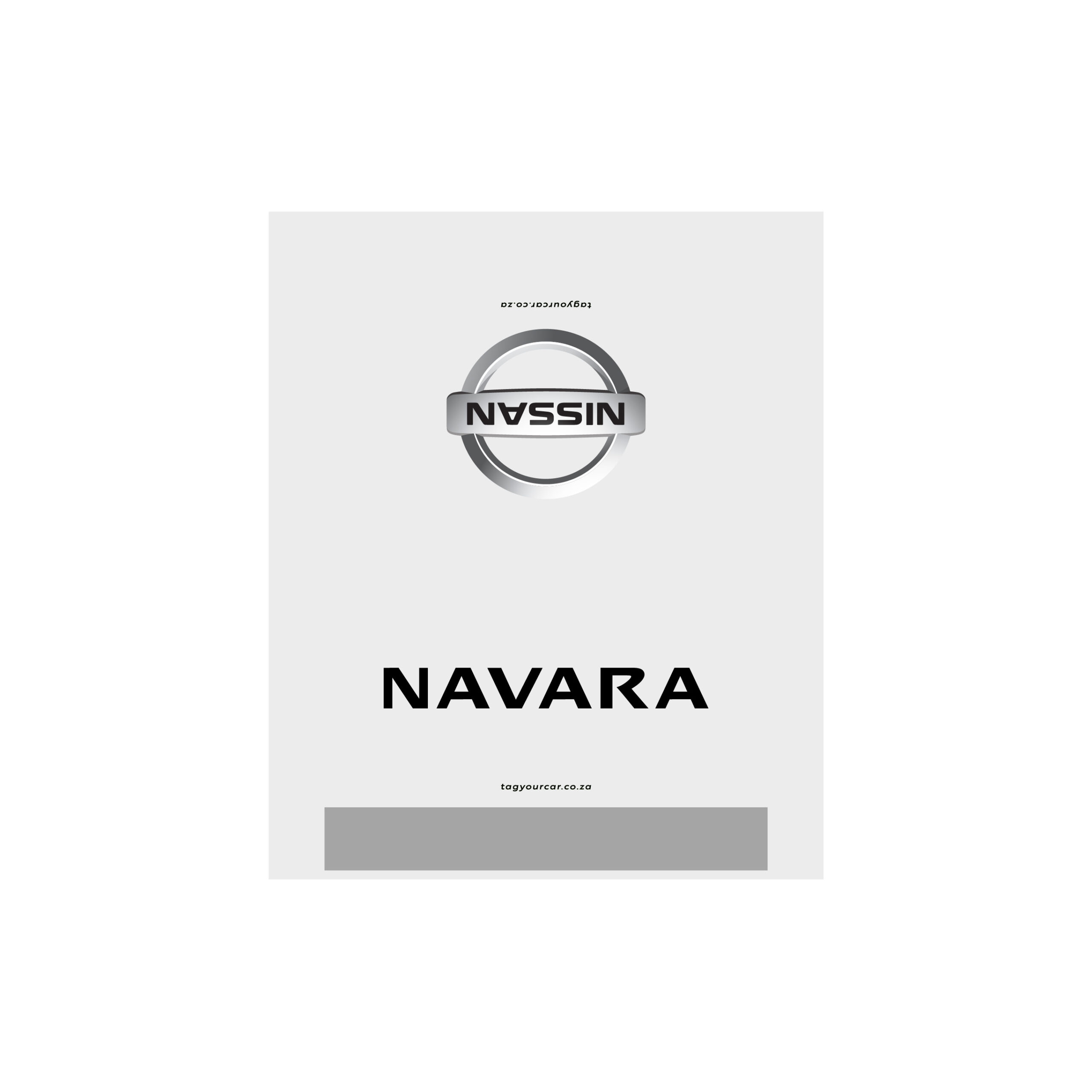Tag Your Car - Nissan Navara - White - Flat Tags - car tag