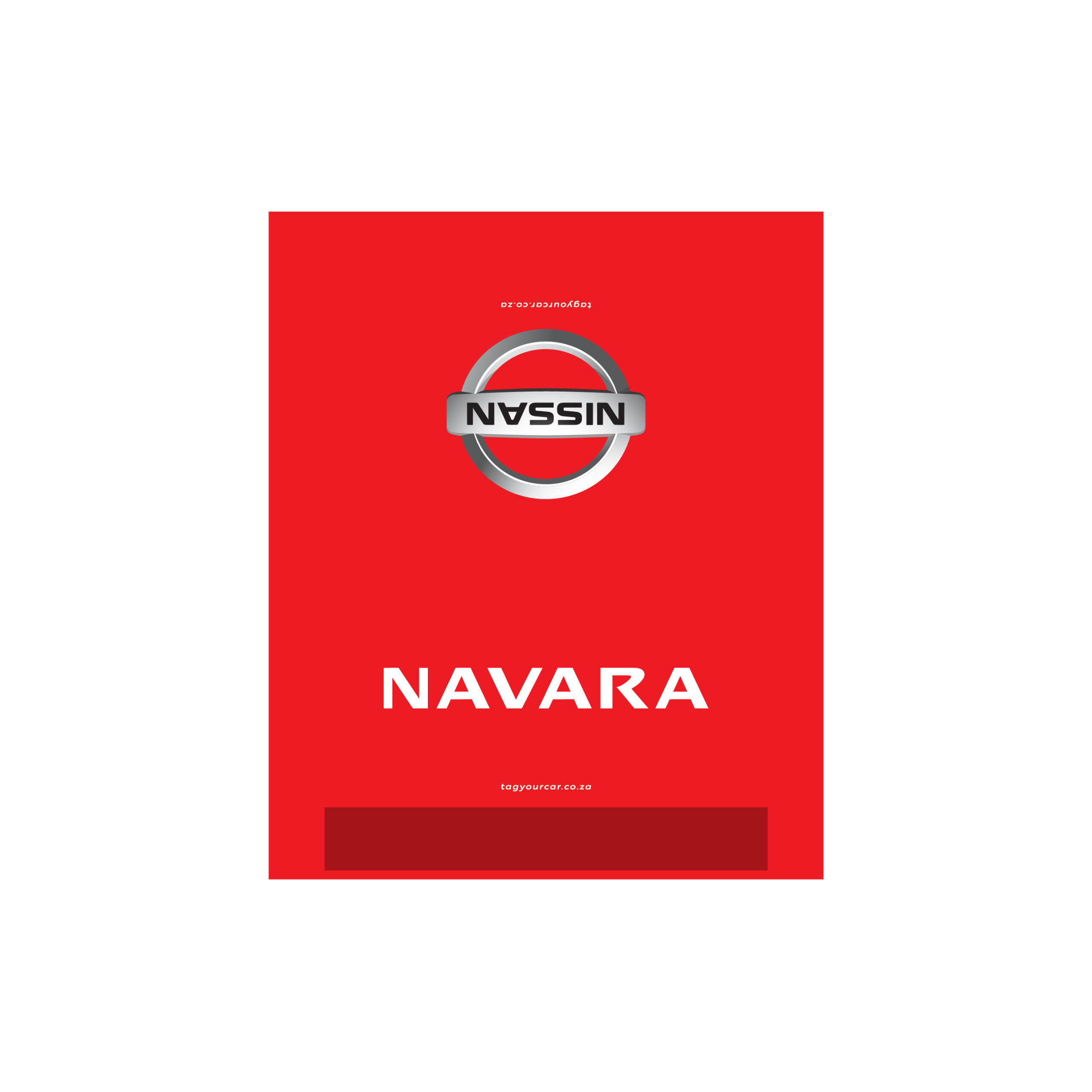Tag Your Car - Nissan Navara - Red - Flat Tags - car tag