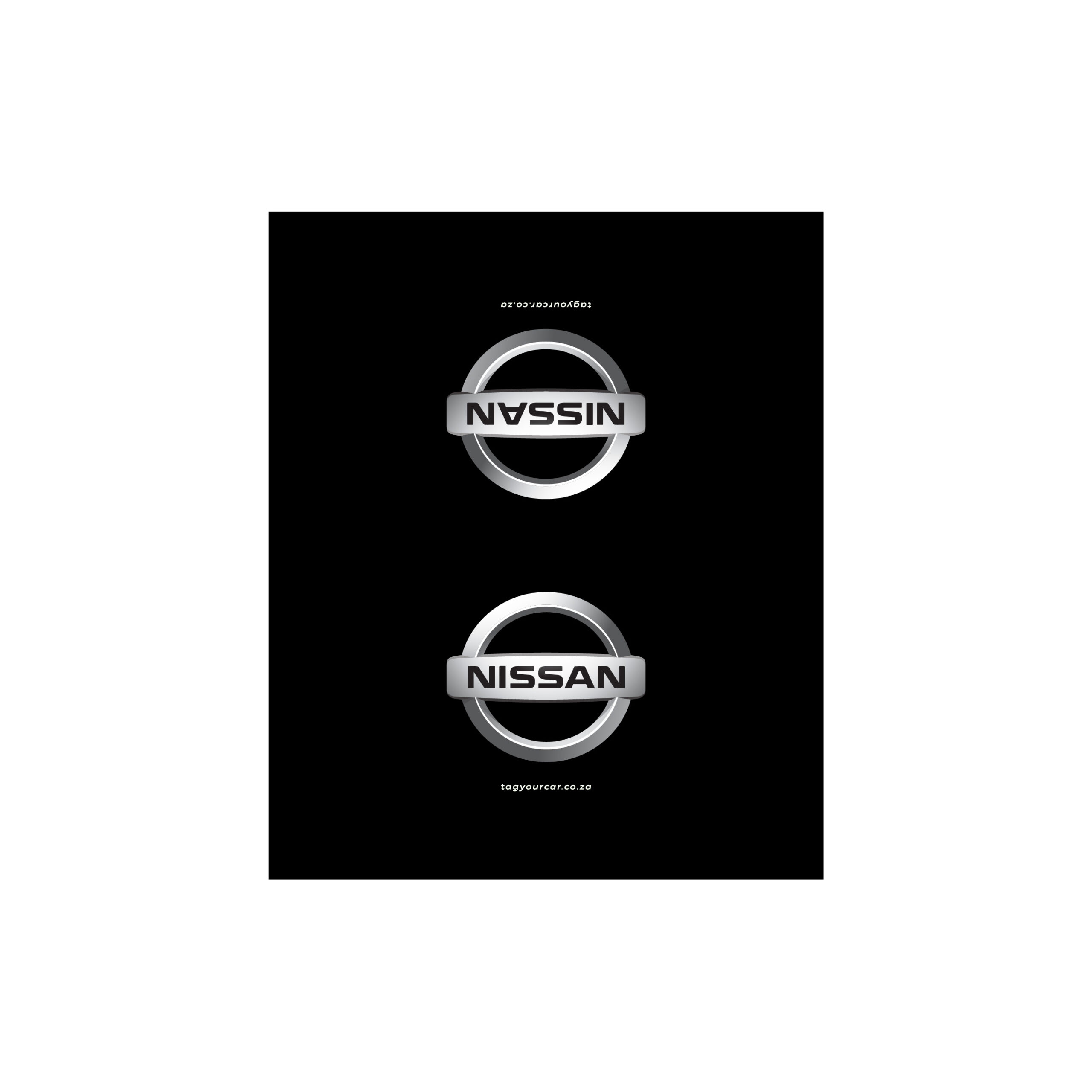 Tag Your Car - Nissan - Black - Flat Tags - car tag
