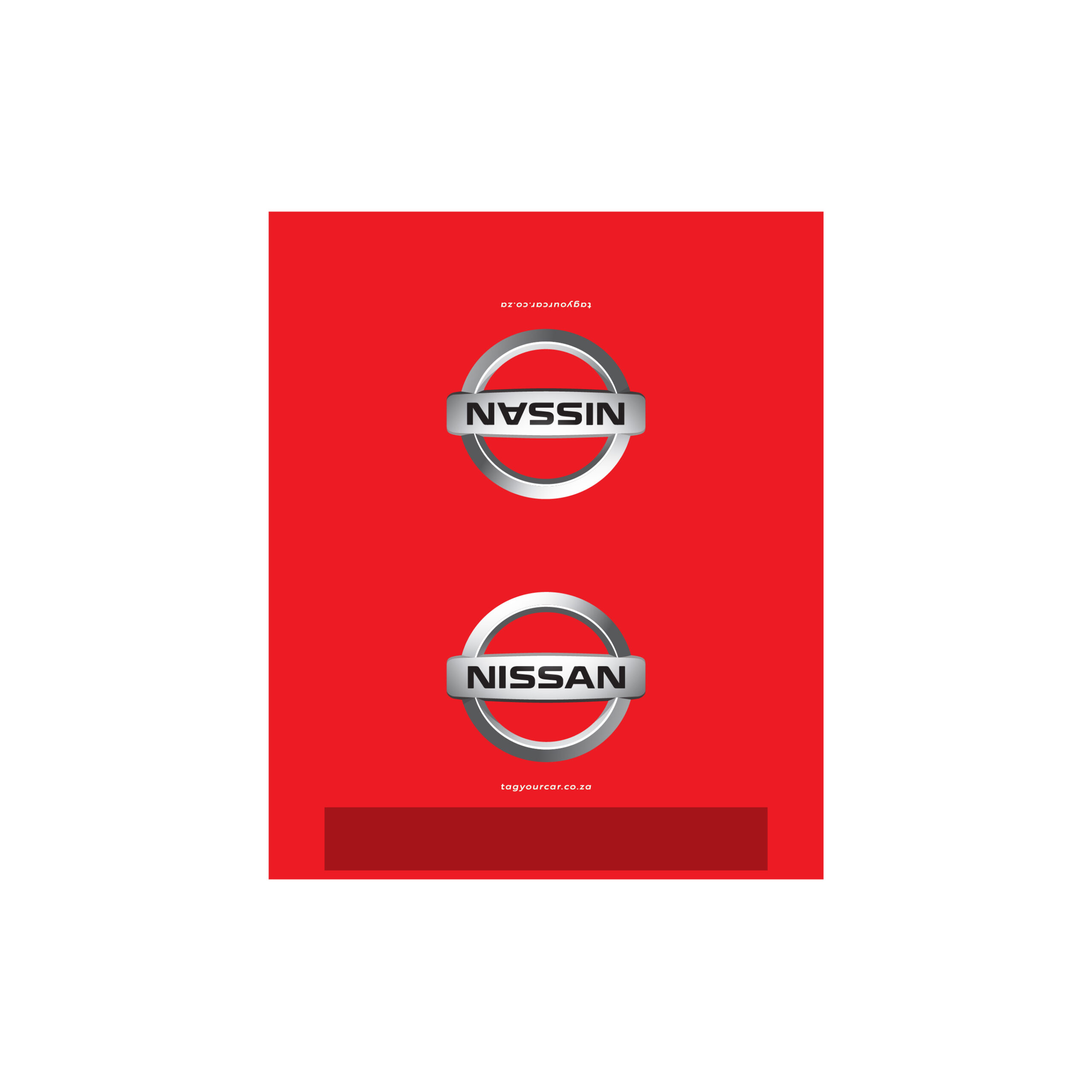 Tag Your Car - Nissan - Red - Flat Tags - car tag