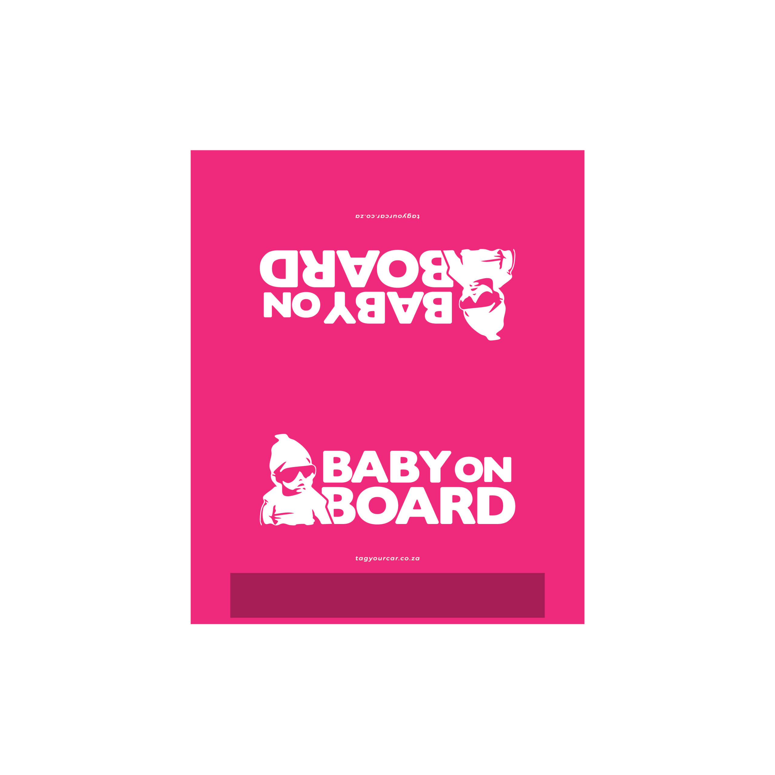 Tag Your Car - Baby on Board - Pink - Flat Tags - car tag