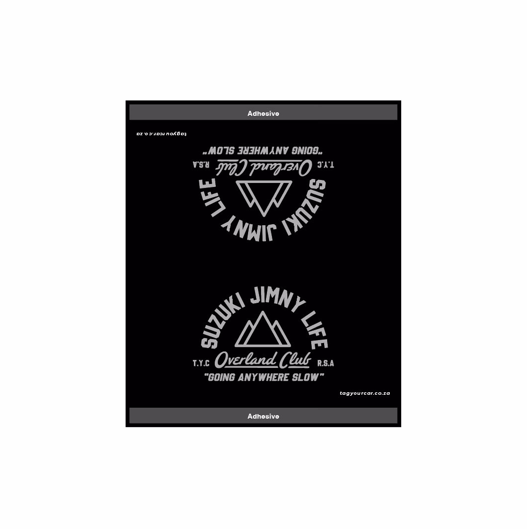 Tag your car - Retro Overland Club white flat