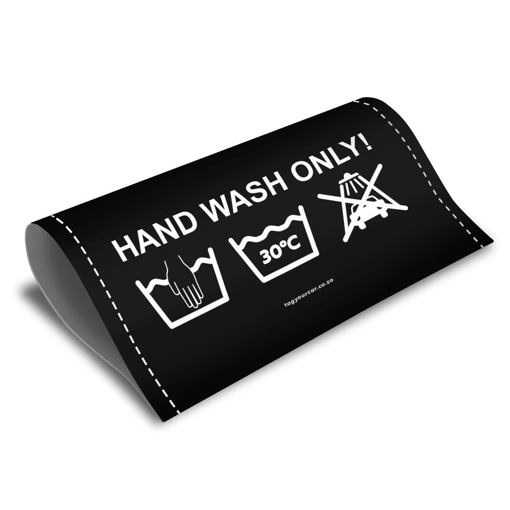 Car tag - hand wash only - tag your car
