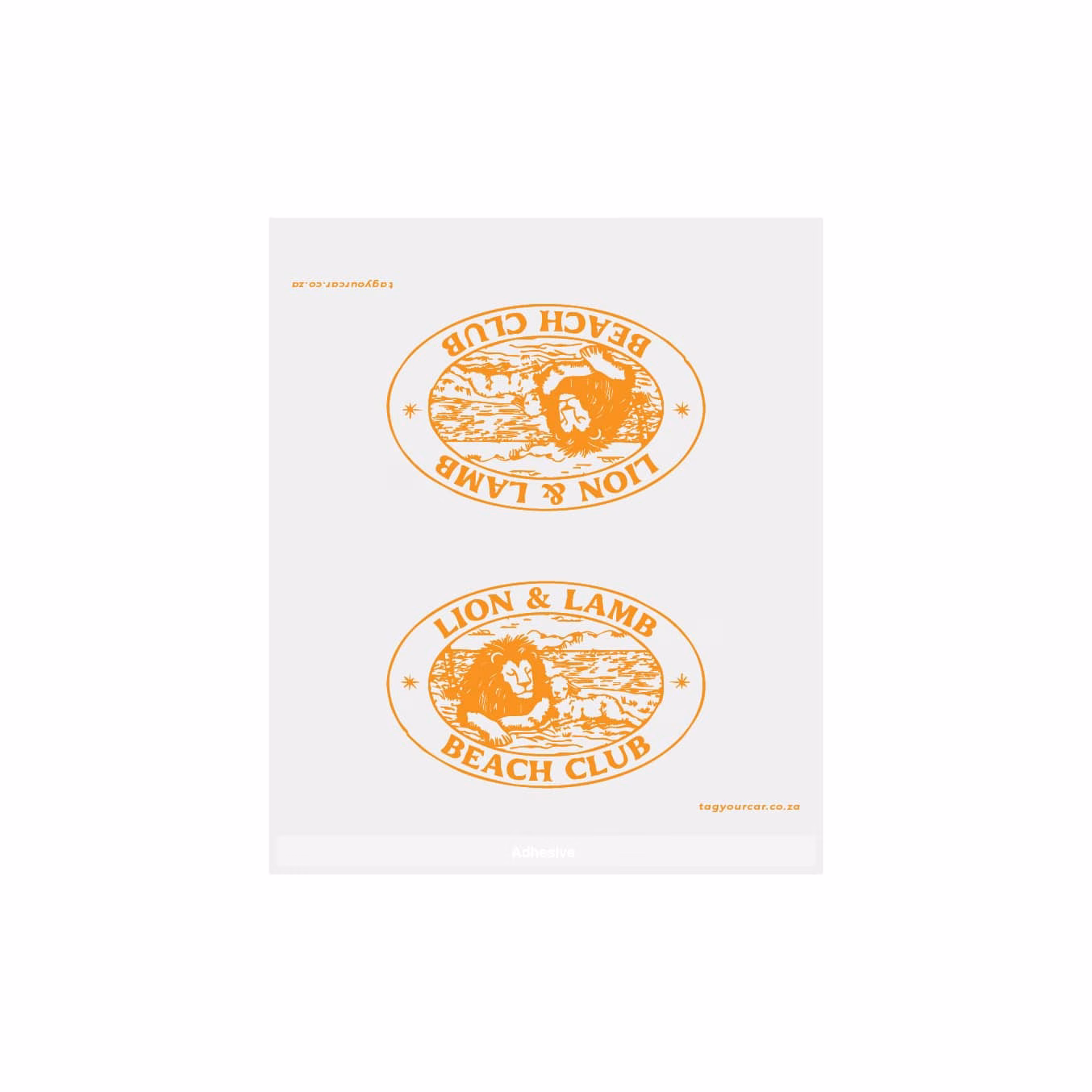 Tag Your Car - Lion and Lamb - WHITE