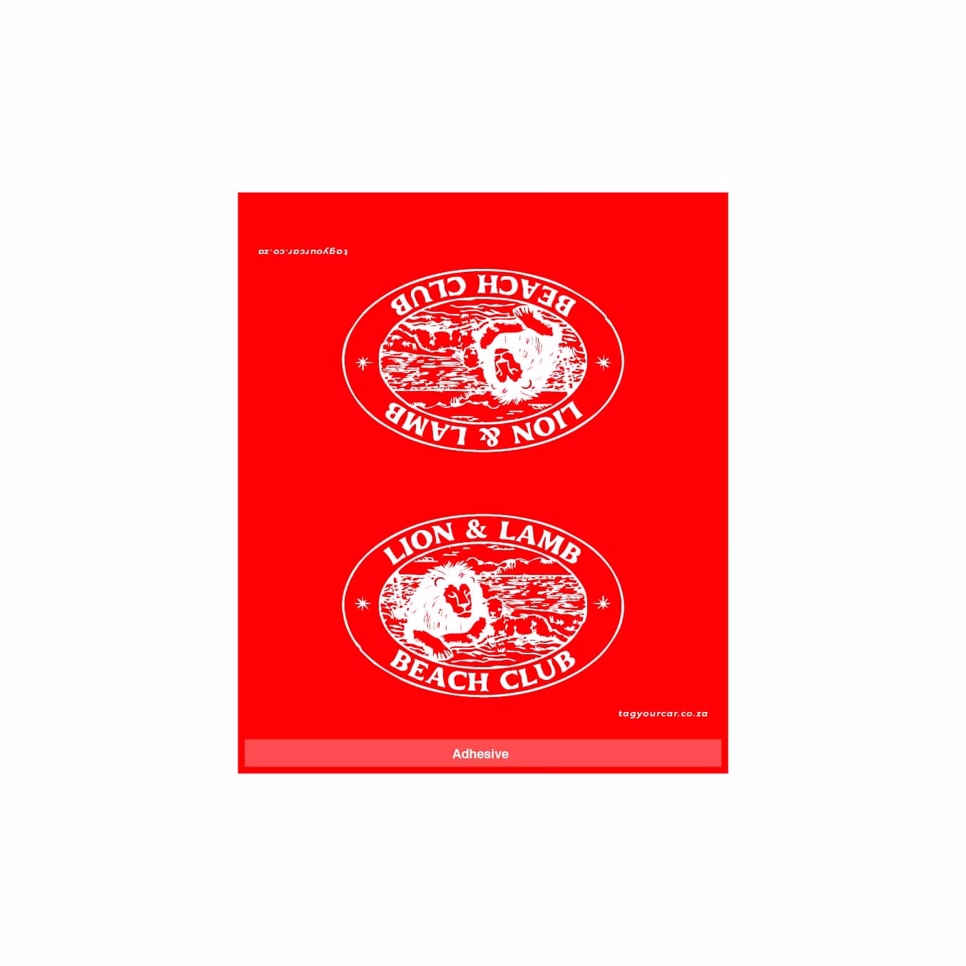 Tag Your Car - Lion and Lamb - RED