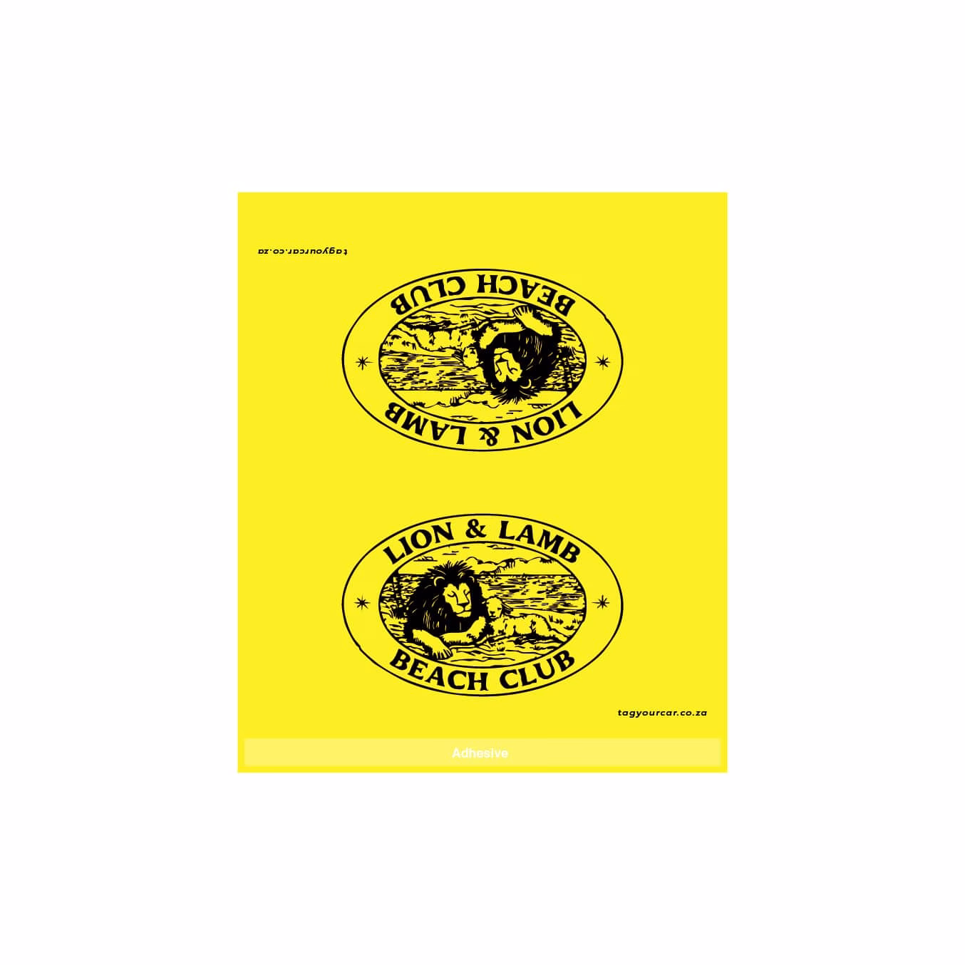 Tag Your Car - Lion and Lamb - YELLOW