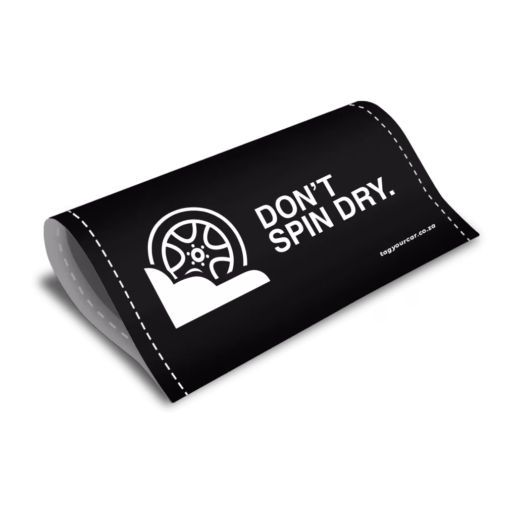 car tag - Tag Your Car - Dont Spin Dry - Wheel