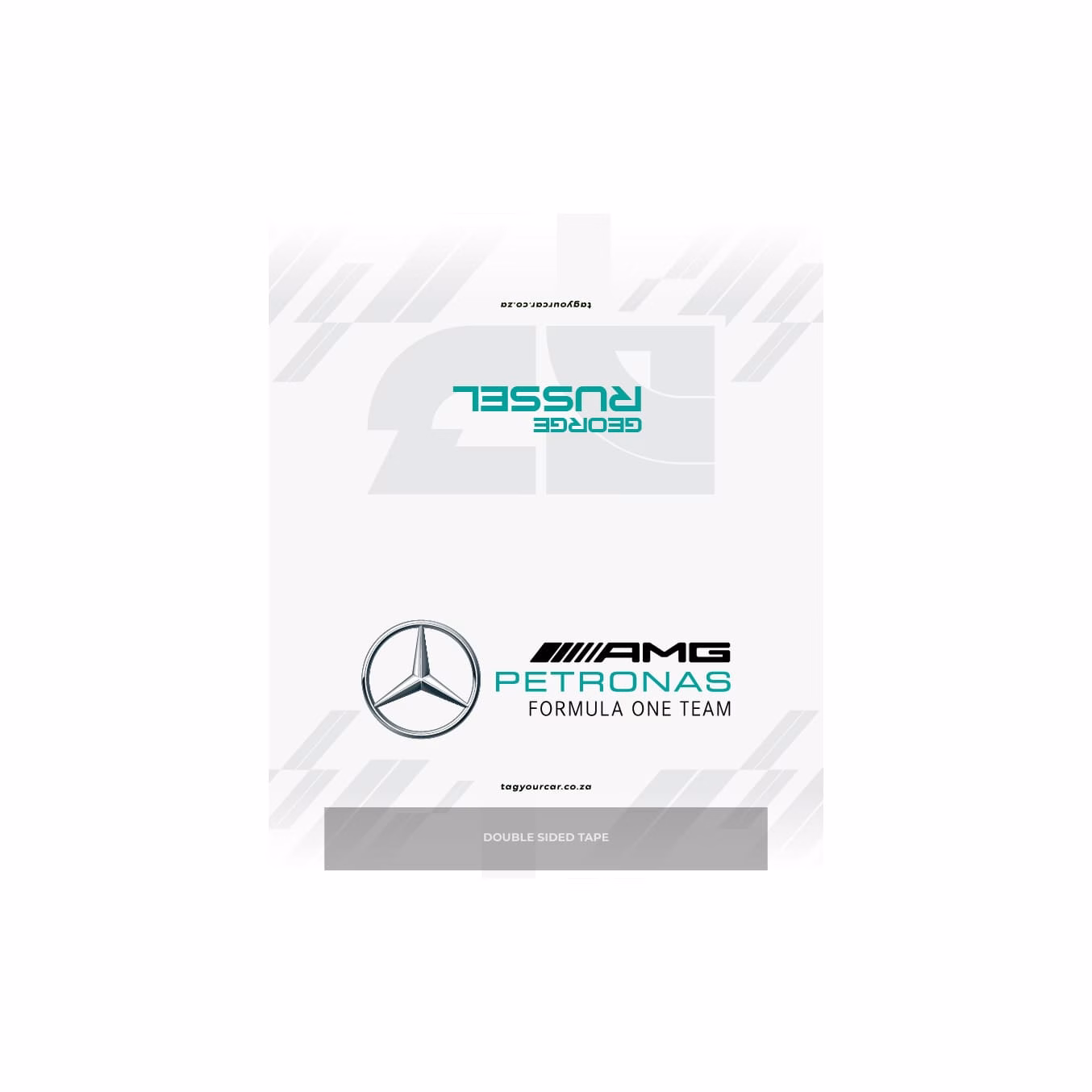 Tag your car - Mercedes F1 team George Russel white flat tag