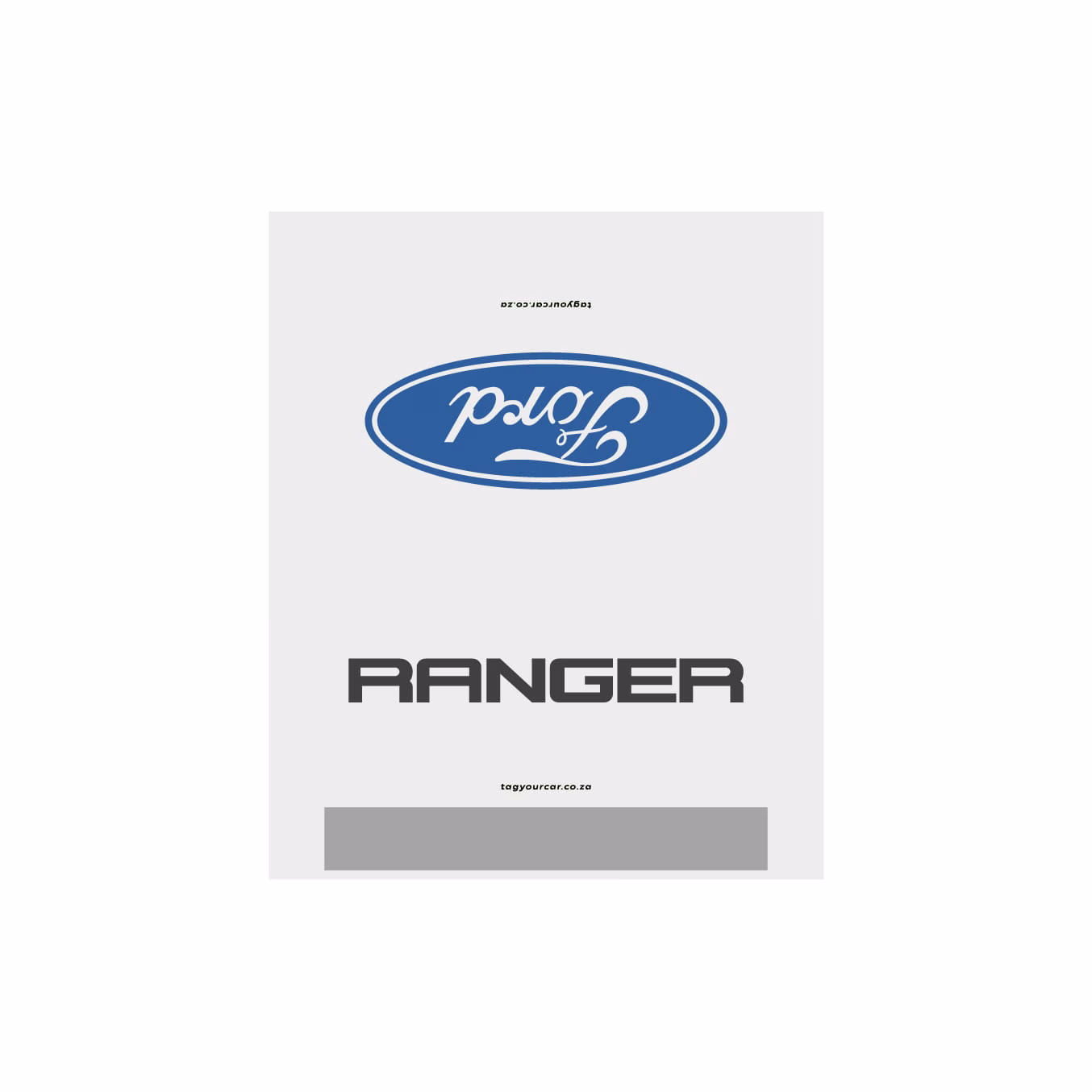 Tag Your Car - FORD Ranger - white - Flat Tags - car tag