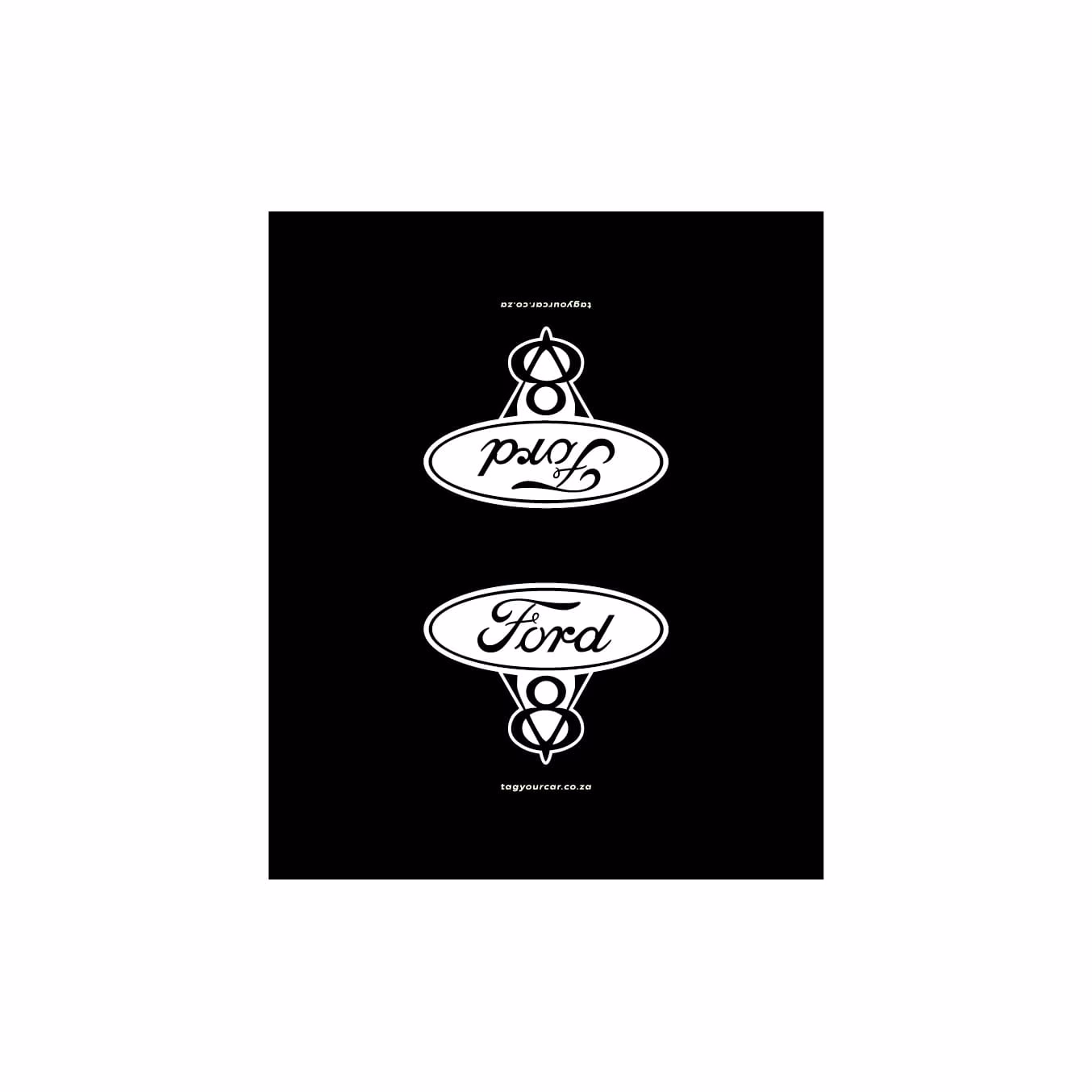 Tag Your Car - FORD V8 - black - Flat Tags - car tag