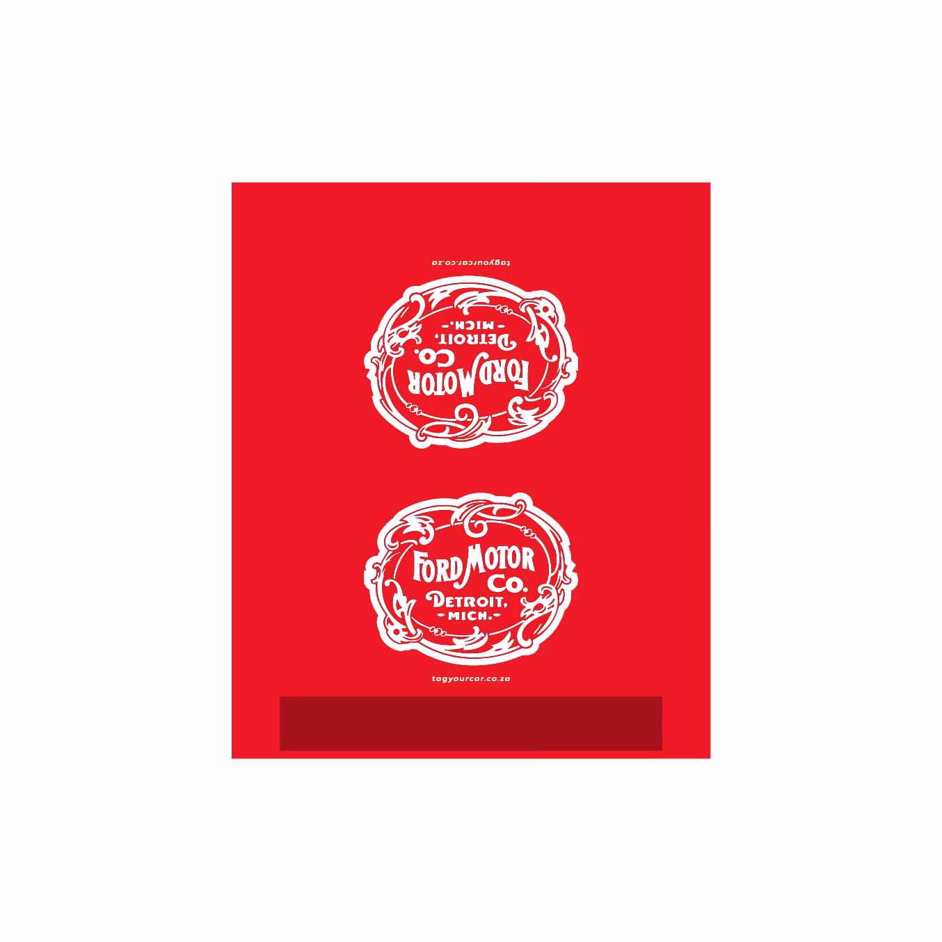 Tag Your Car - Original Ford - red - Flat Tags - car tag