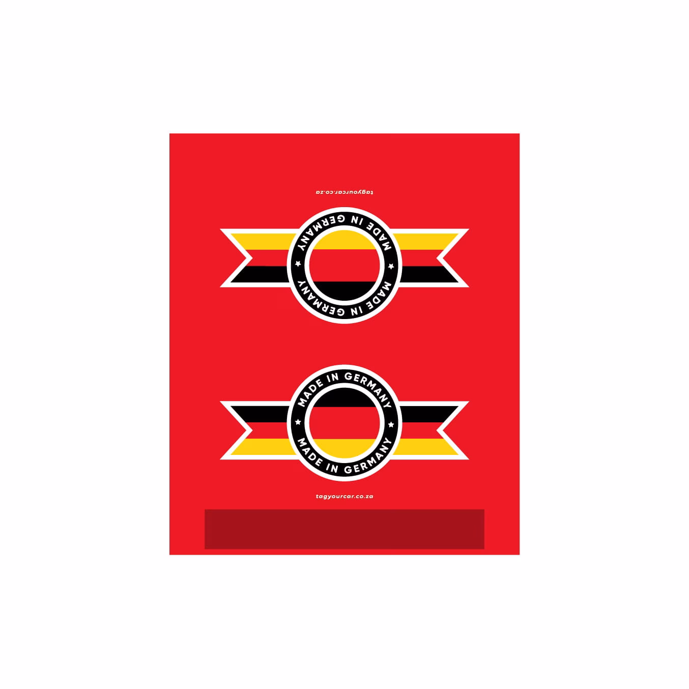 Tag Your Car - made in Germany - Red - Flat Tags - car tag
