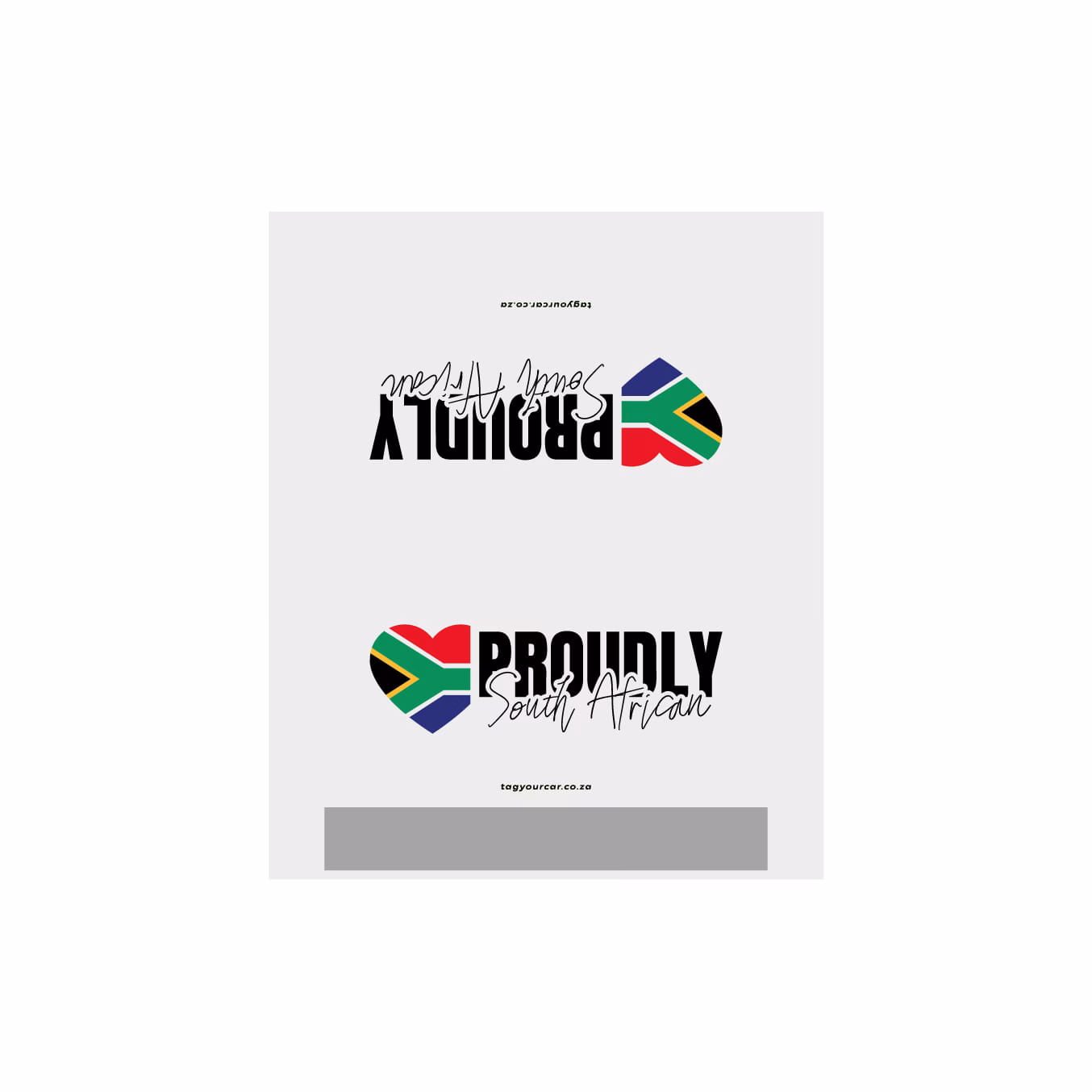 Tag Your Car - Proudly South African - White - Flat Tags - car tag