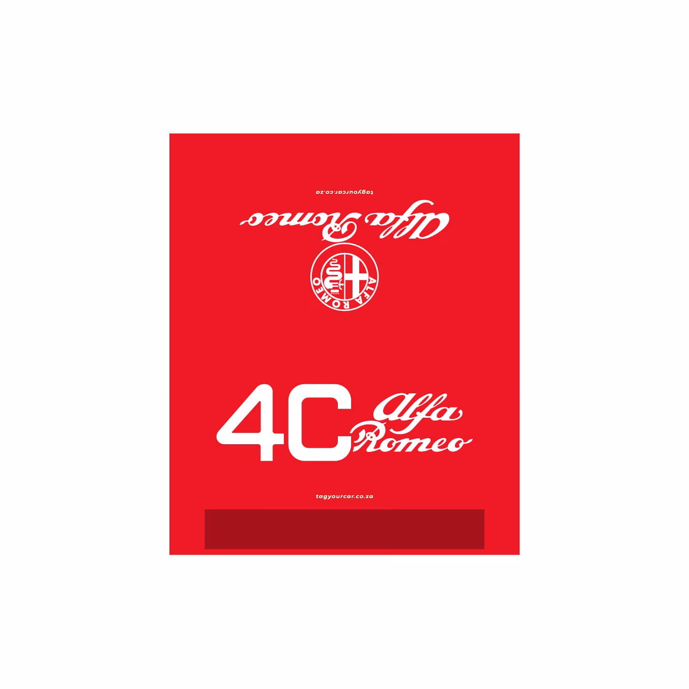 Tag Your Car - Alfa Romeo 4C - flat tag - red - car tag