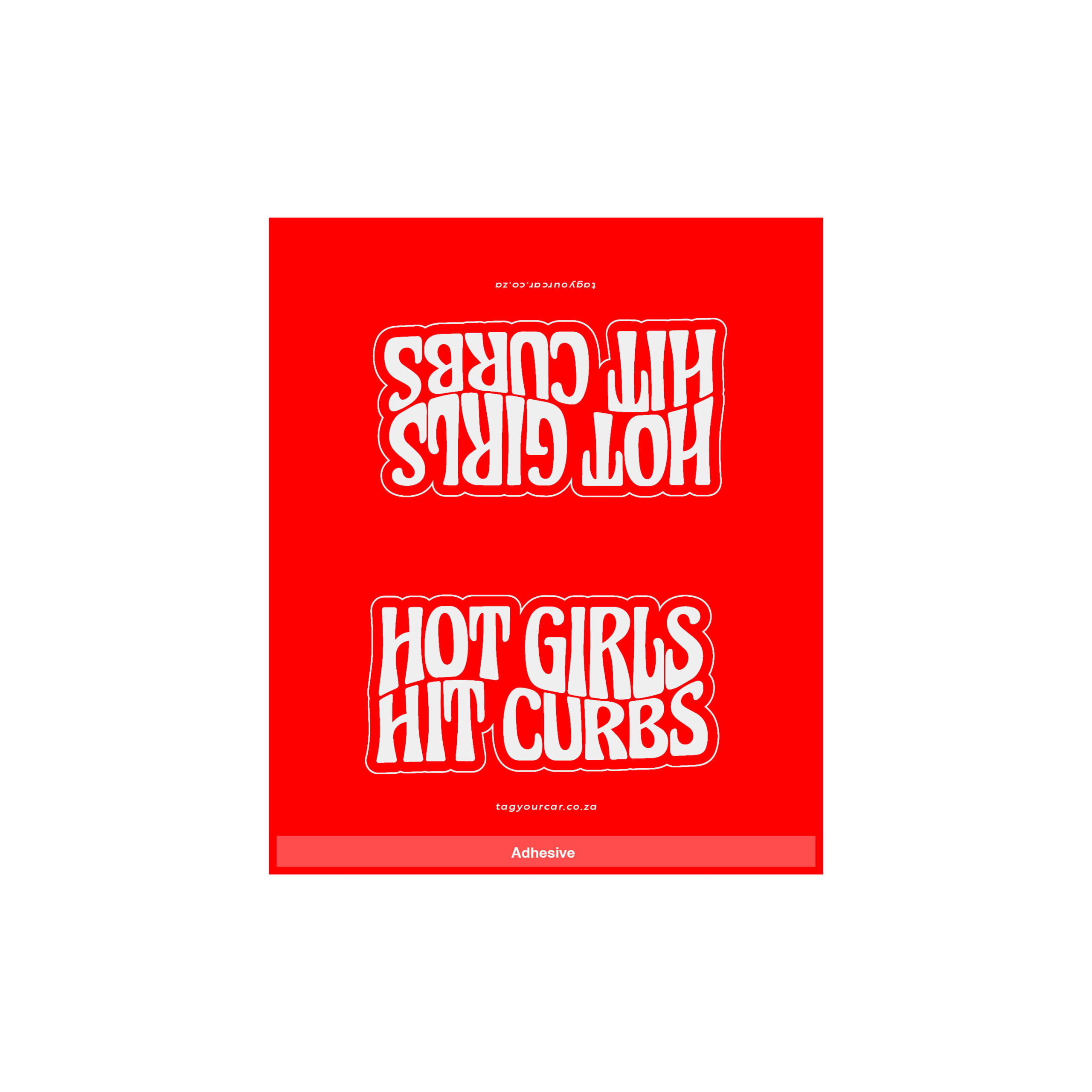 Tag Your Car - Hot Girls Hit Curbs - red - car tag