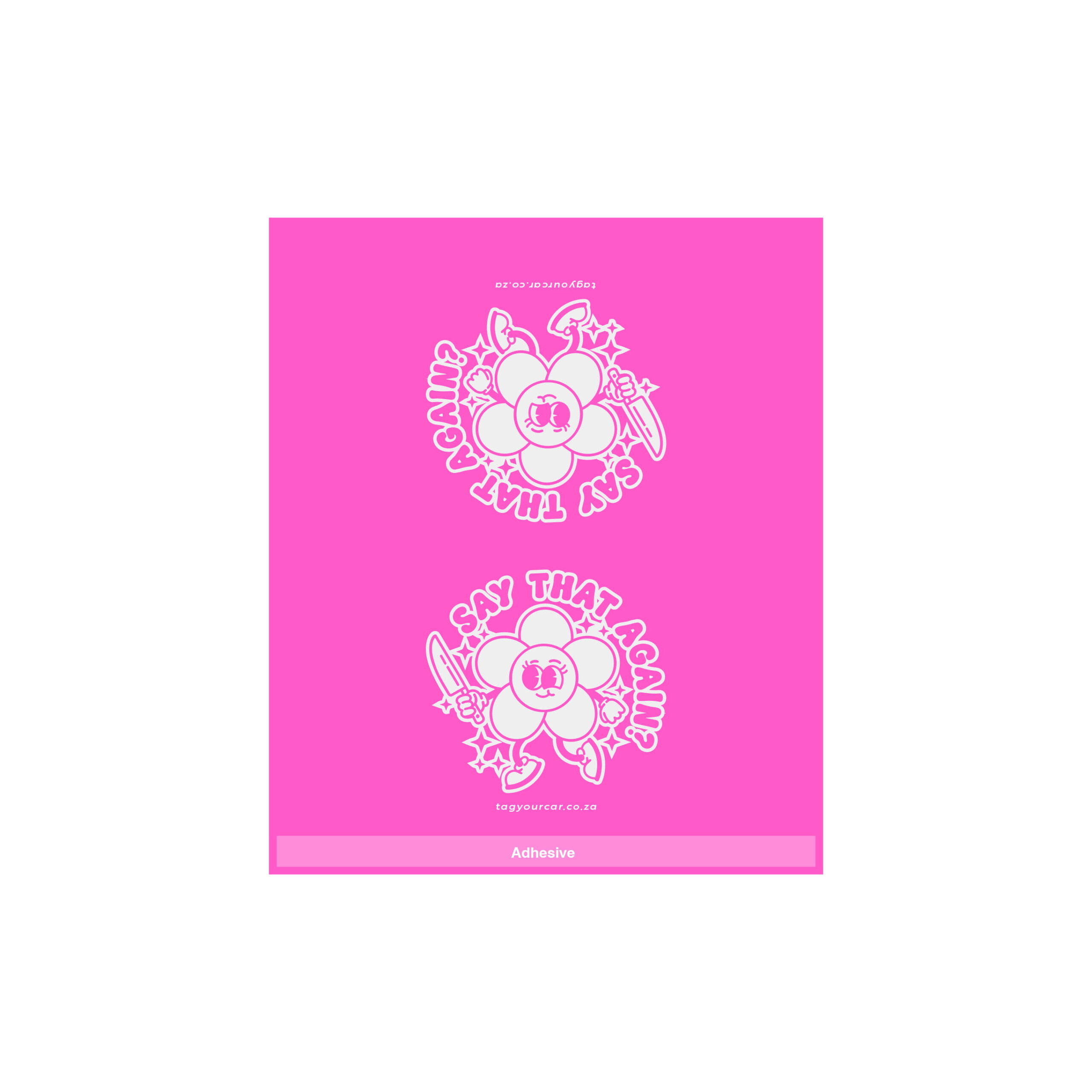 Tag Your Car - Murder Flower - pink - car tag