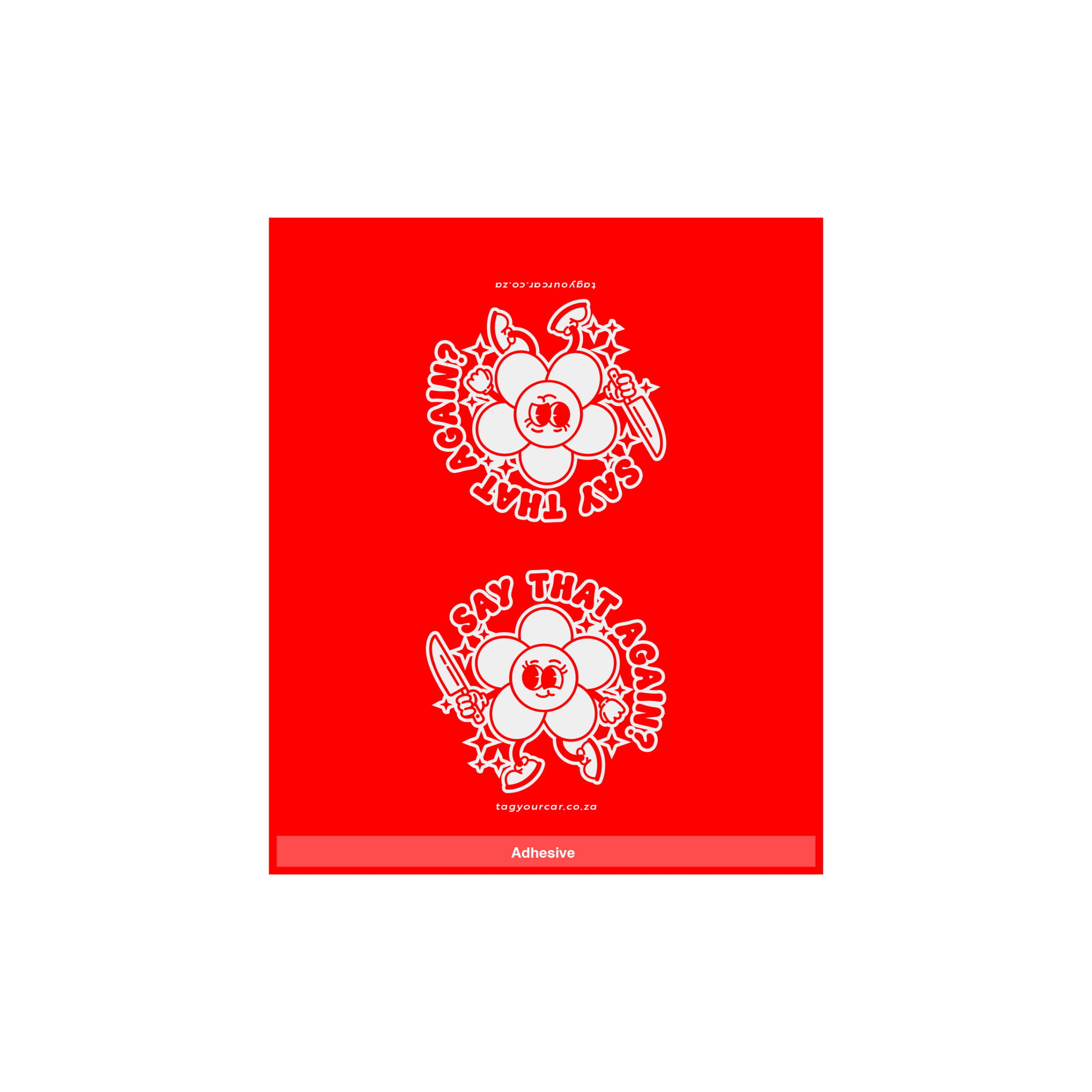 Tag Your Car - Murder Flower - red - car tag