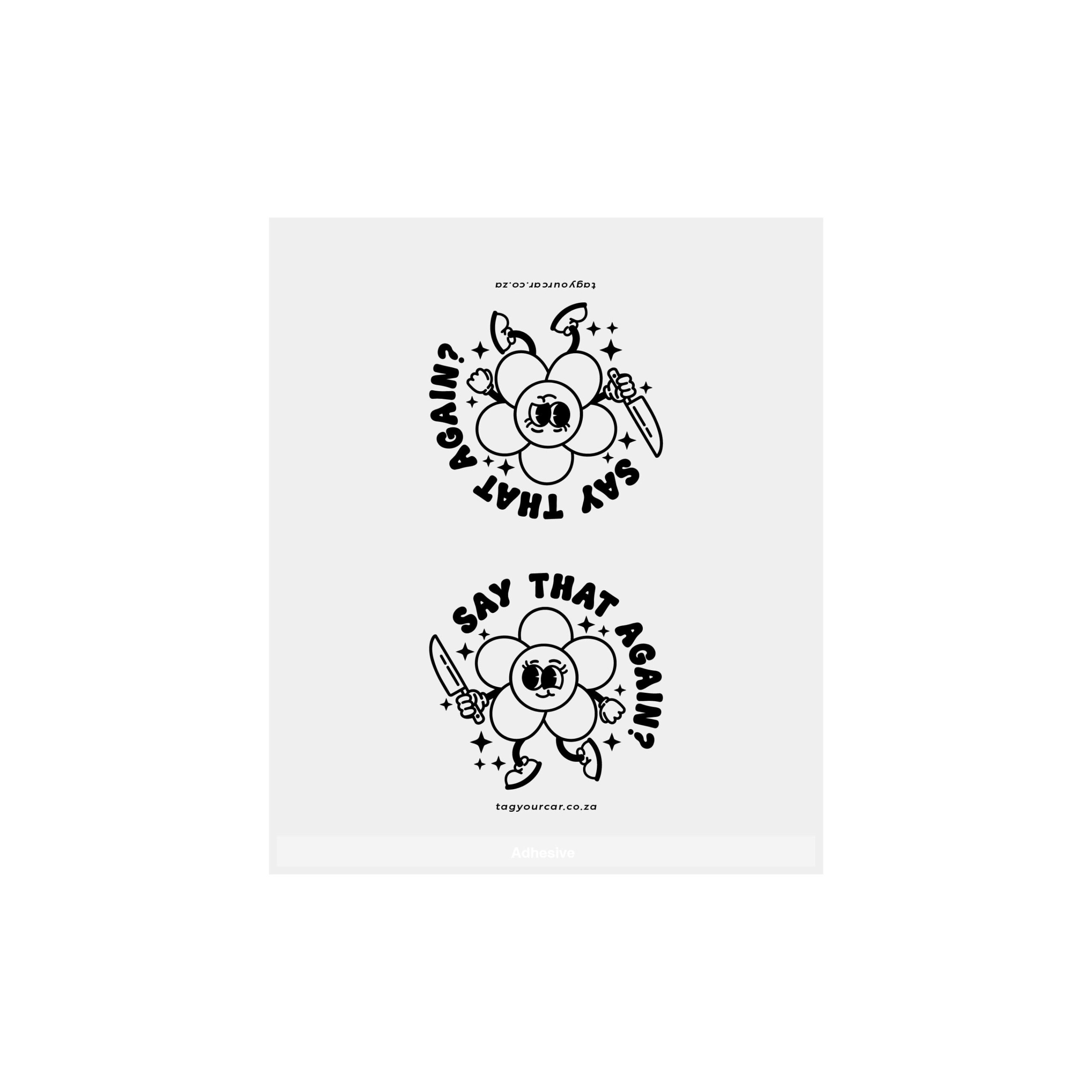 Tag Your Car - Murder Flower - white - car tag