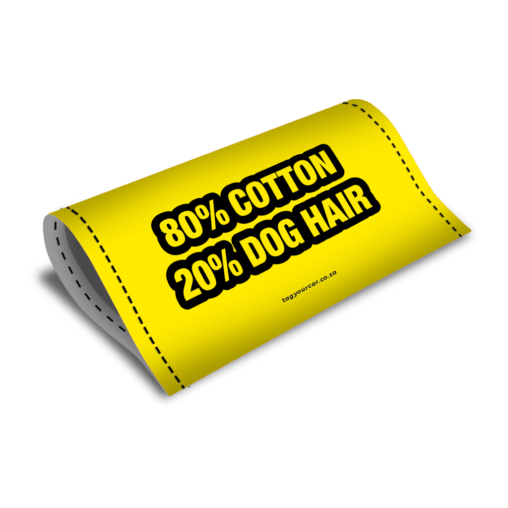 Tag your car - Cotton and Dog hair - car tag