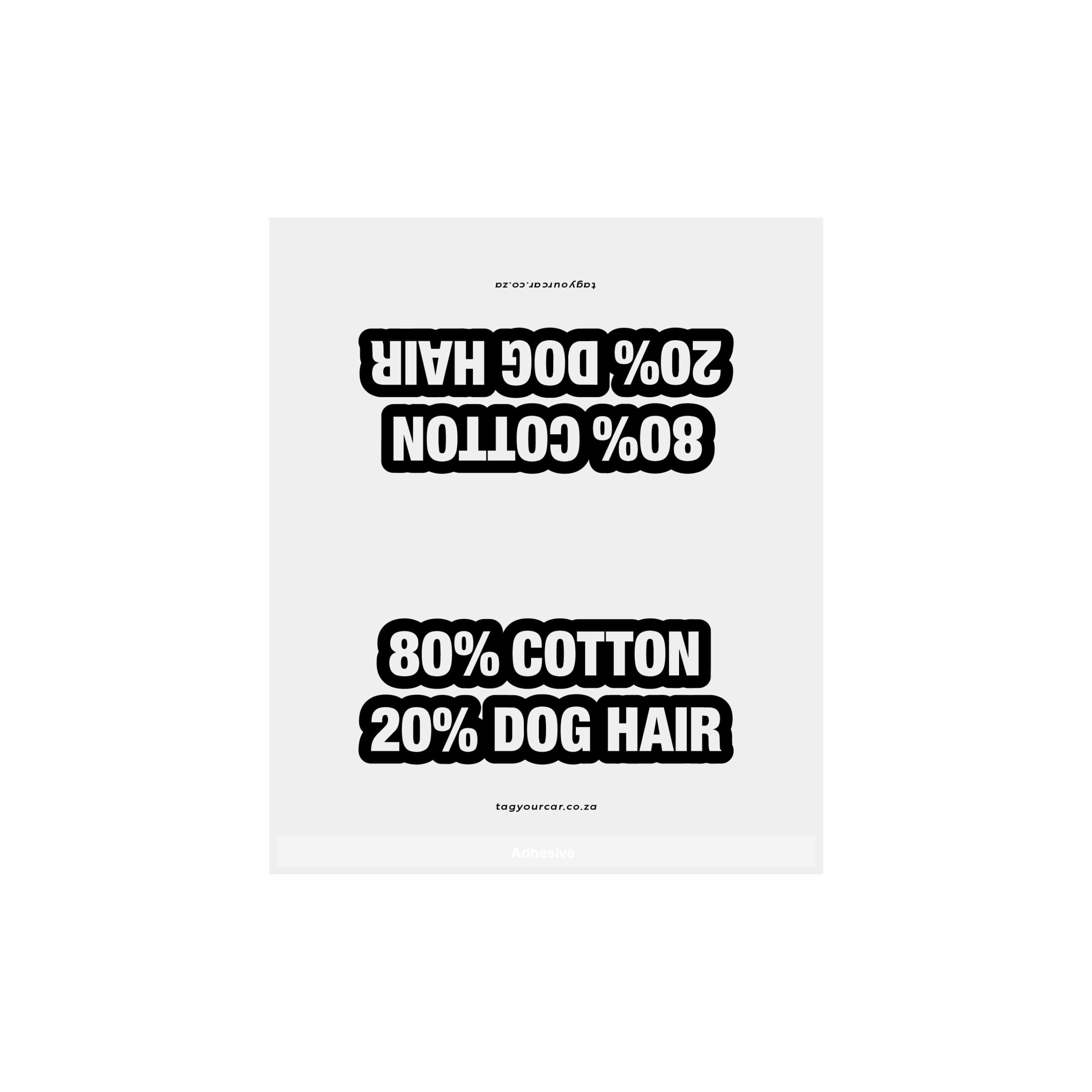Tag Your Car - Cotton and Dog hair - white - car tag-22