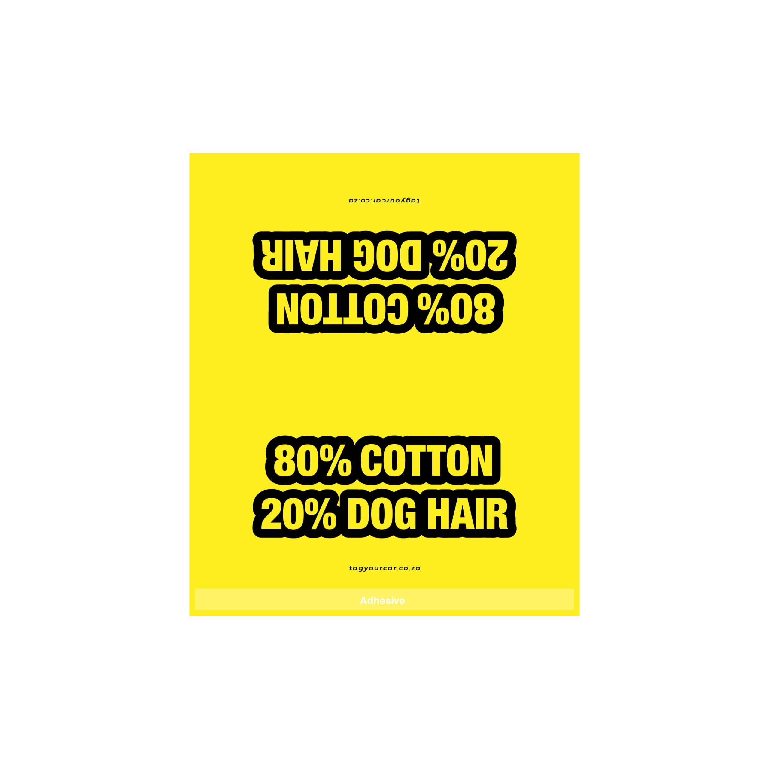 Tag Your Car - Cotton and Dog hair - yellow - car tag-24