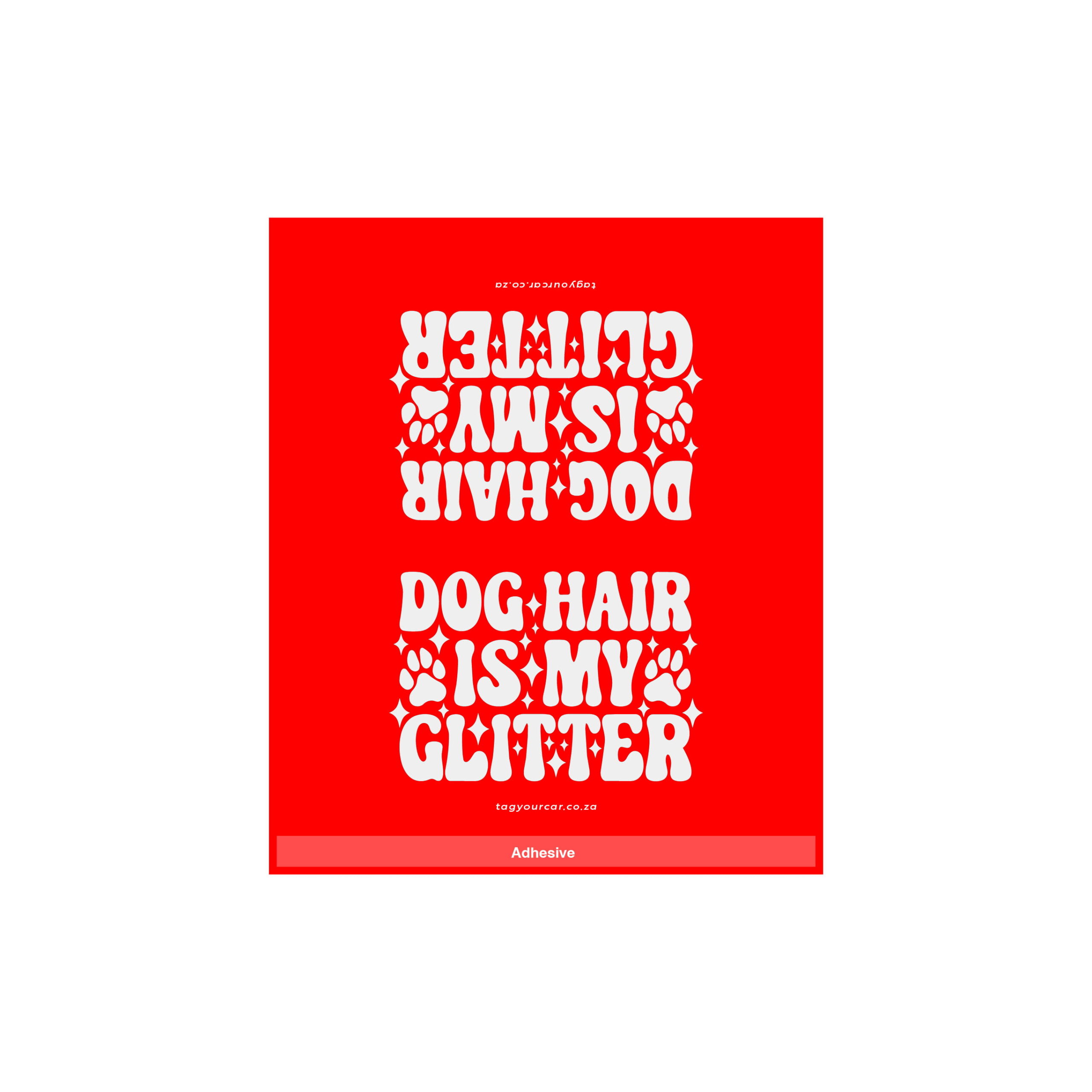 Tag Your Car - Dog Hair Glitter - red - car tag-11