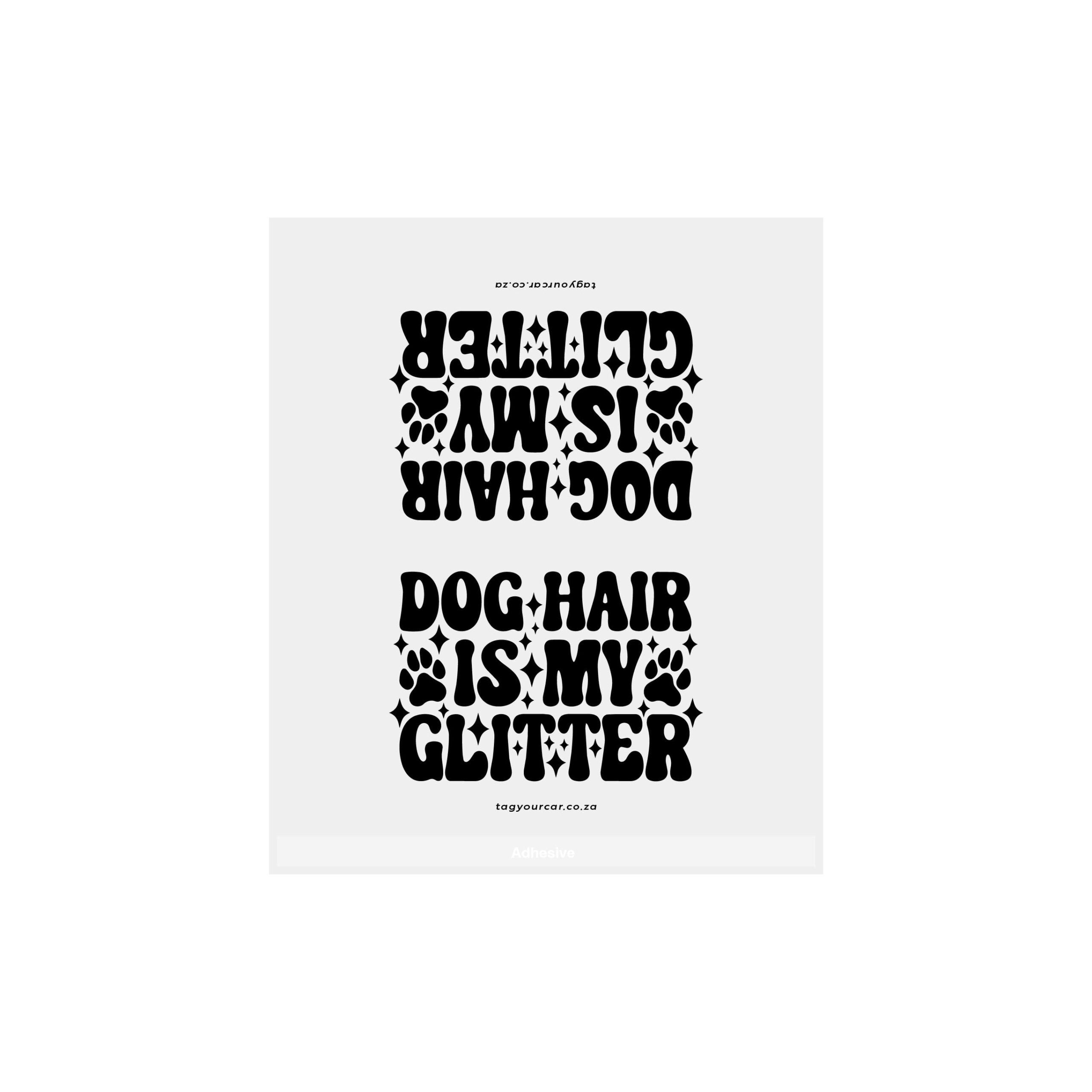 Tag Your Car - Dog Hair Glitter - white - car tag-10