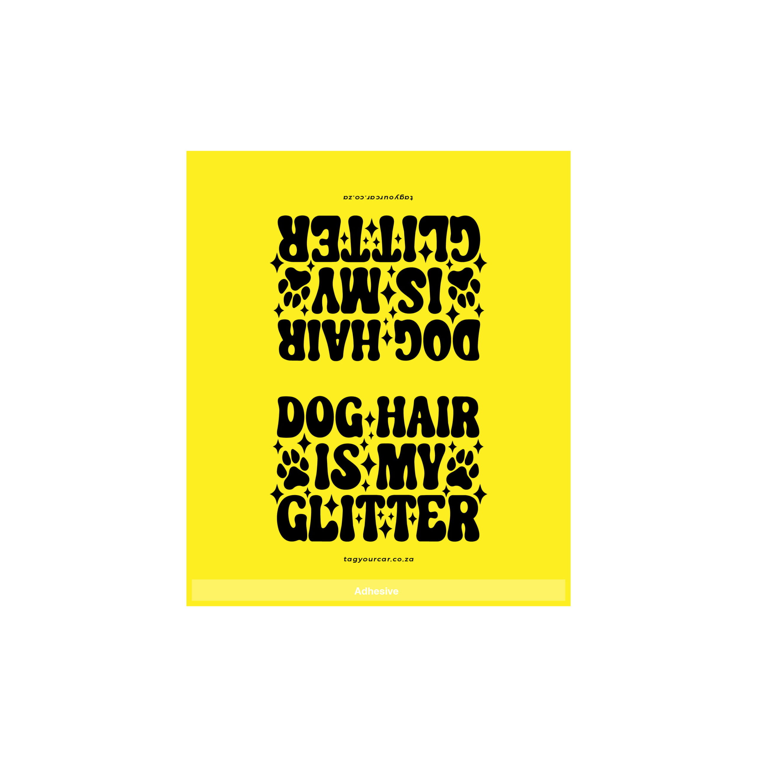 Tag Your Car - Dog Hair Glitter - yellow - car tag-12