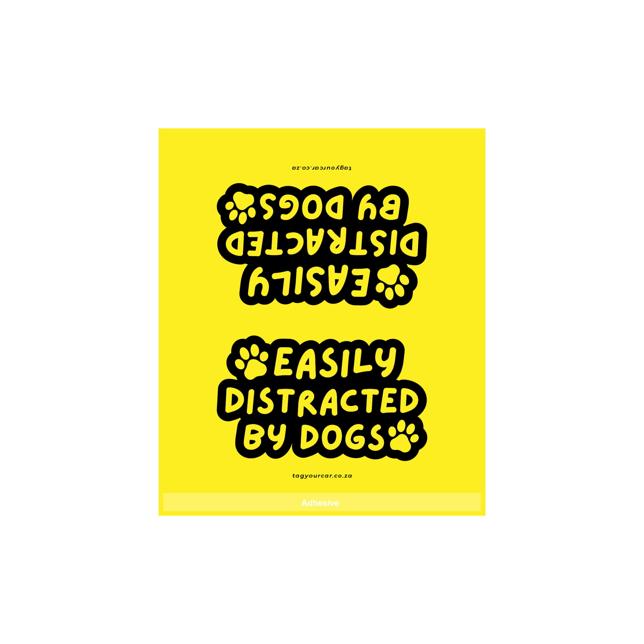 Tag Your Car - Easily distracted by dogs - yellow - car tag-20