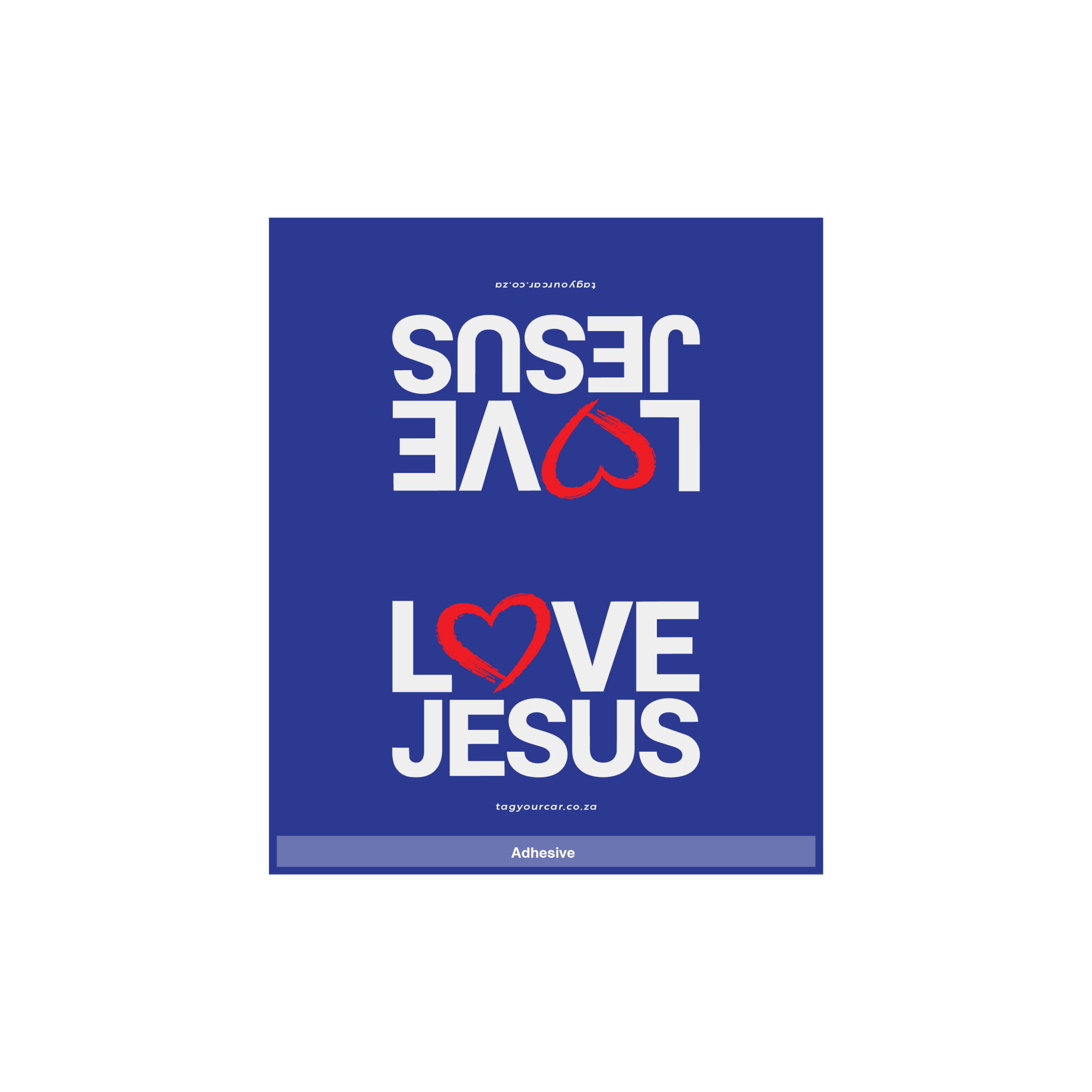 Tag Your Car - Love Jesus - Blue - car tag