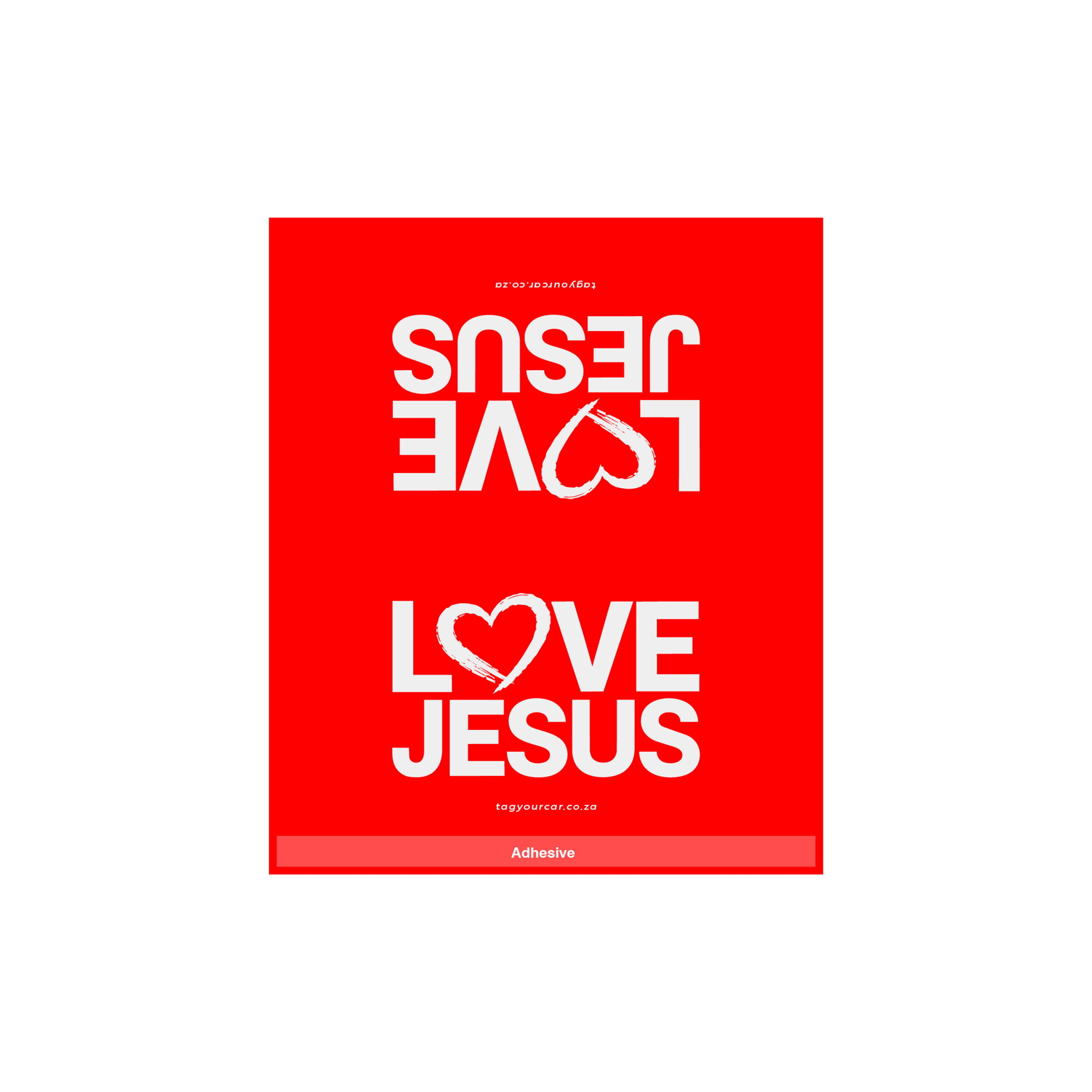 Tag Your Car - Love Jesus - Red - car tag