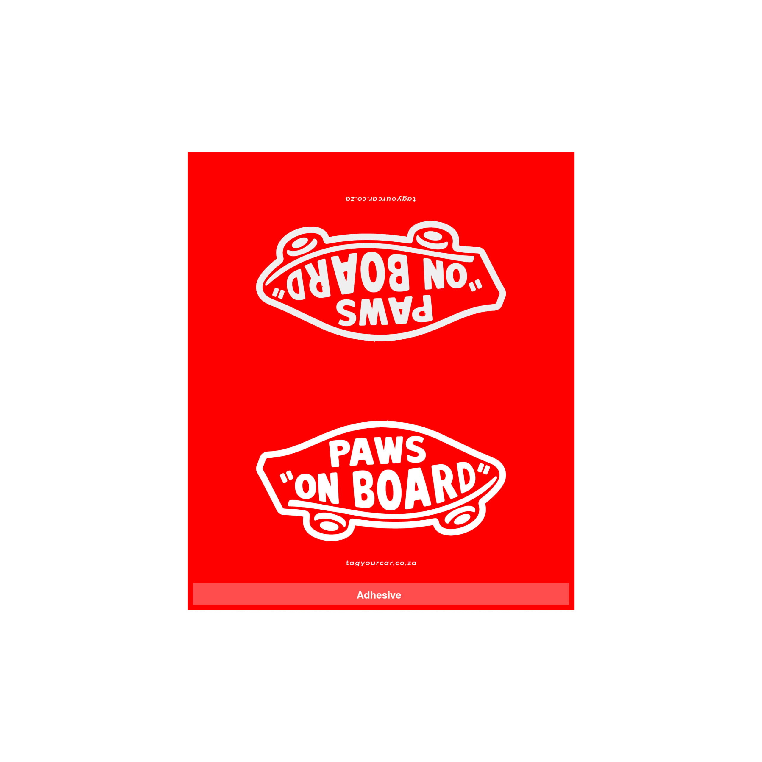 Tag Your Car - Paws on Board - vans style - red - car tag-15