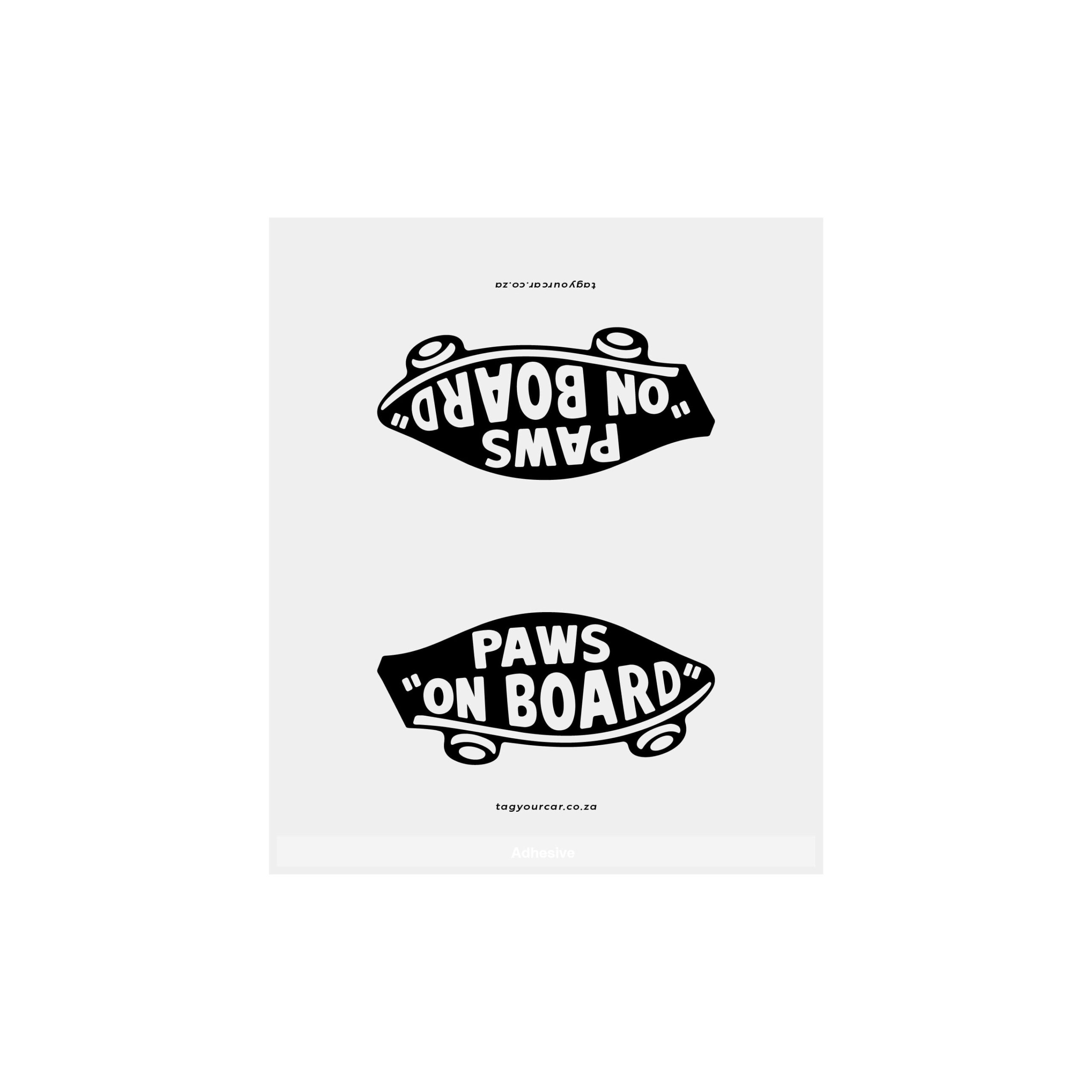 Tag Your Car - Paws on Board - vans style - white - car tag-14