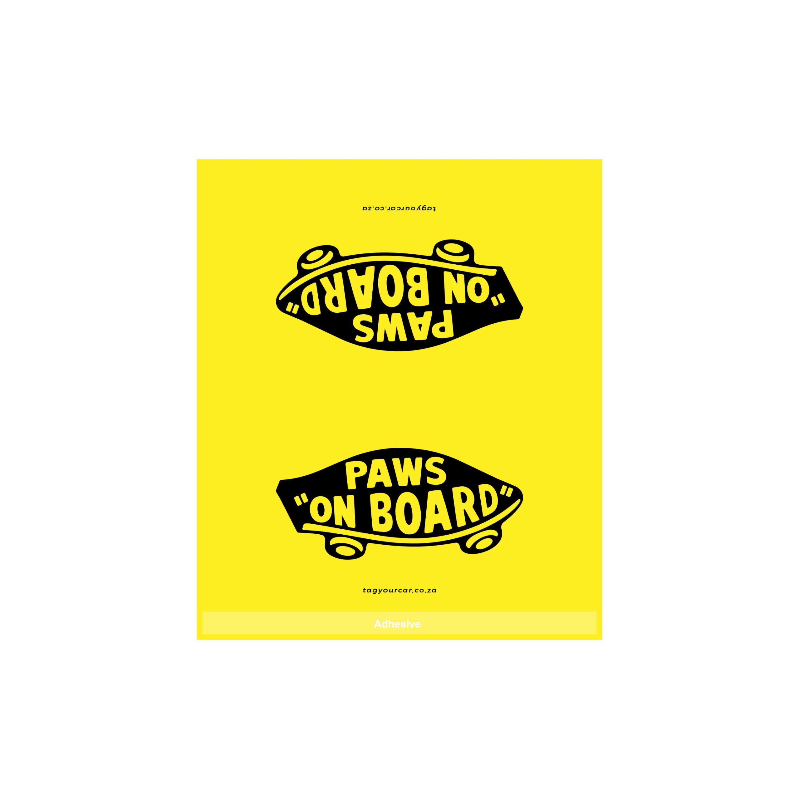 Tag Your Car - Paws on Board - vans style - yellow - car tag-16